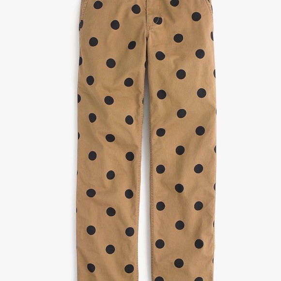 J. Crew Pants - J. Crew Tan Pants with Black Polka Dots